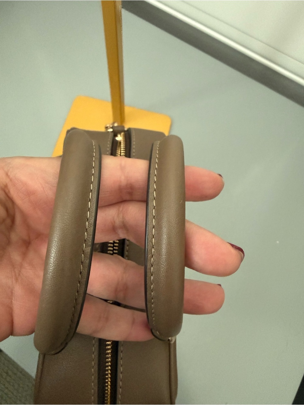 Coach Outlet small cube satchel in dark stone - Picture 9 of 9
